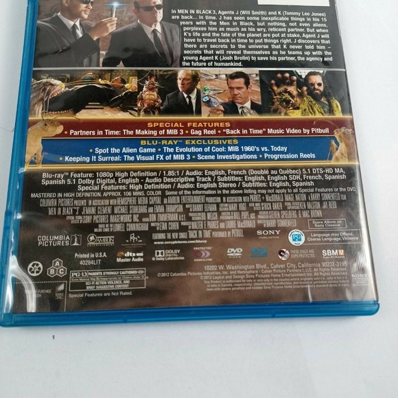 MIB 3 Men In Black 3 Blu-Ray + DVD -Will Smith -Tommy Lee **MINOR WEAR - Picture 10 of 14